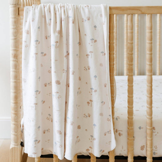 Mushroom Minky Stretch Luxe Swaddle Blanket - Market 12