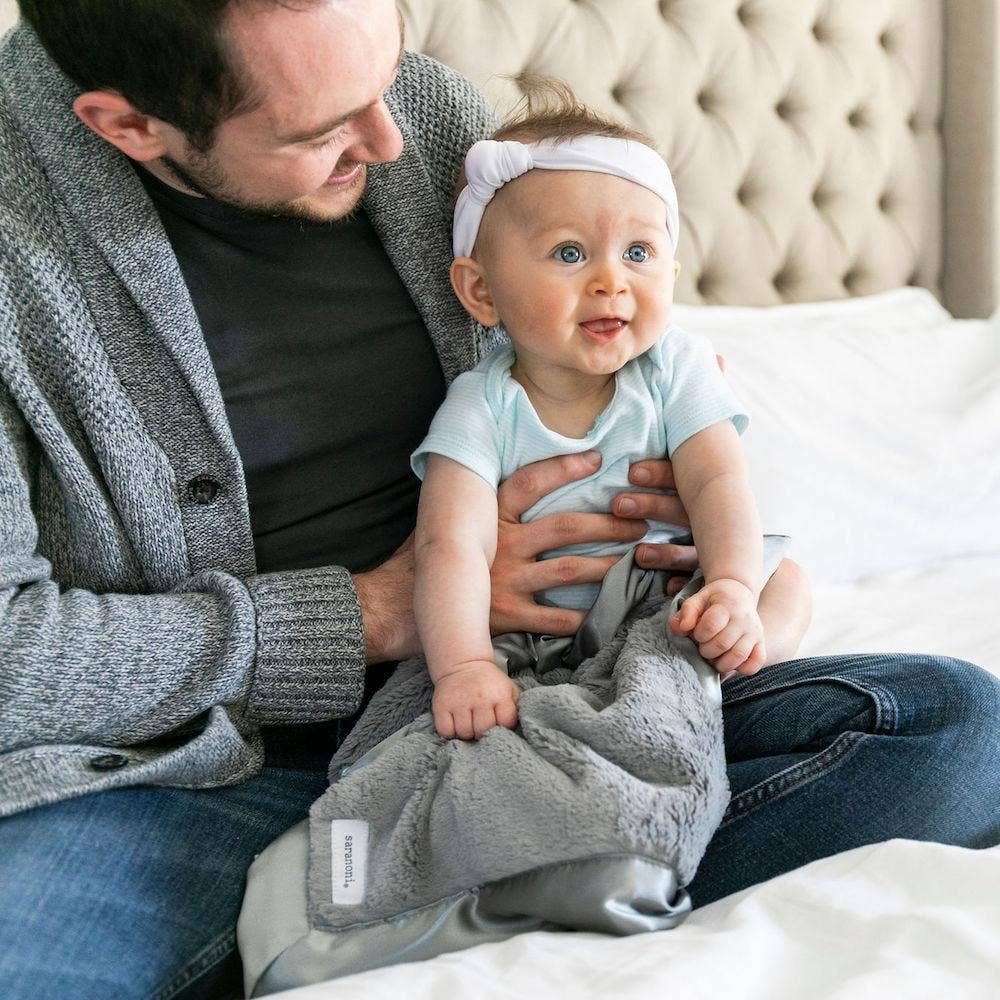 Navy Twinkle Star SATIN BORDER MINI BLANKETS - Market 12