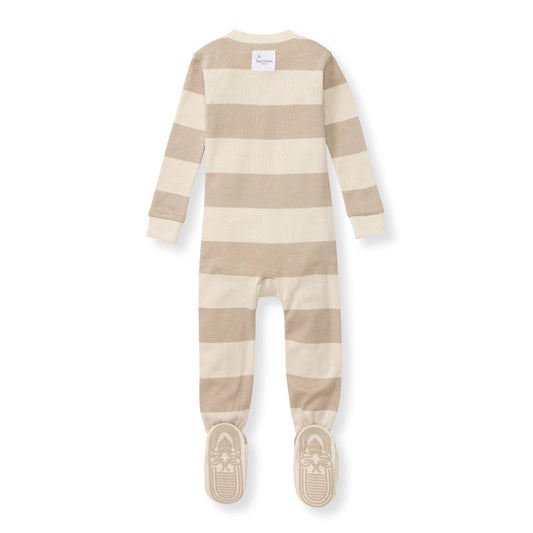 Oat Rugby Stripe Sleeper: Oat - Market 12