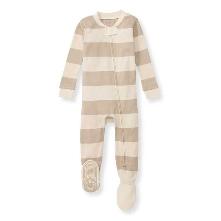 Oat Rugby Stripe Sleeper: Oat - Market 12