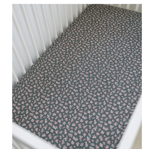 Olive Bloom Muslin Crib Sheet - Market 12