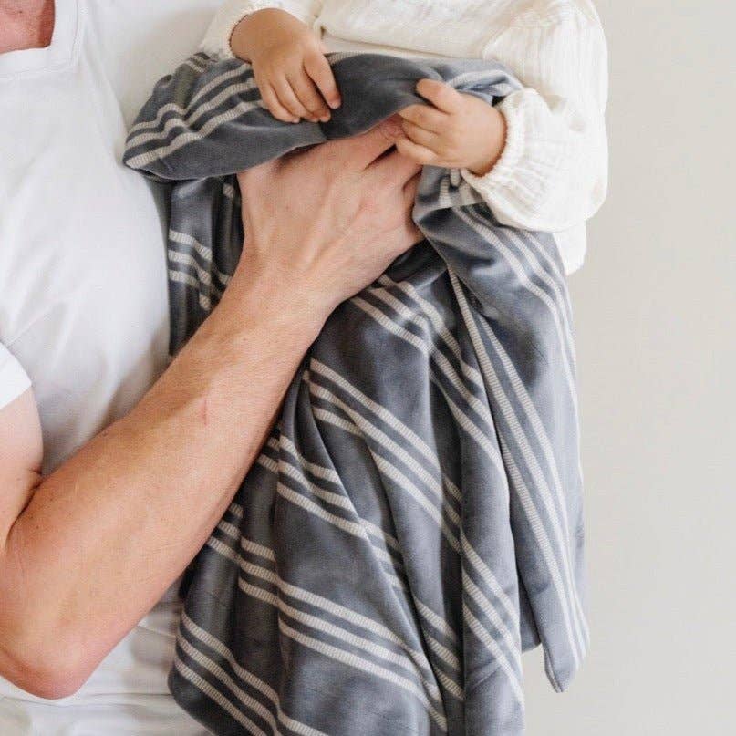 Olive Checkered MINKY STRETCH RECEIVING BLANKETS - Market 12