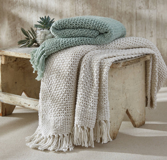 Open Knit Throw - Natural - Market 12
