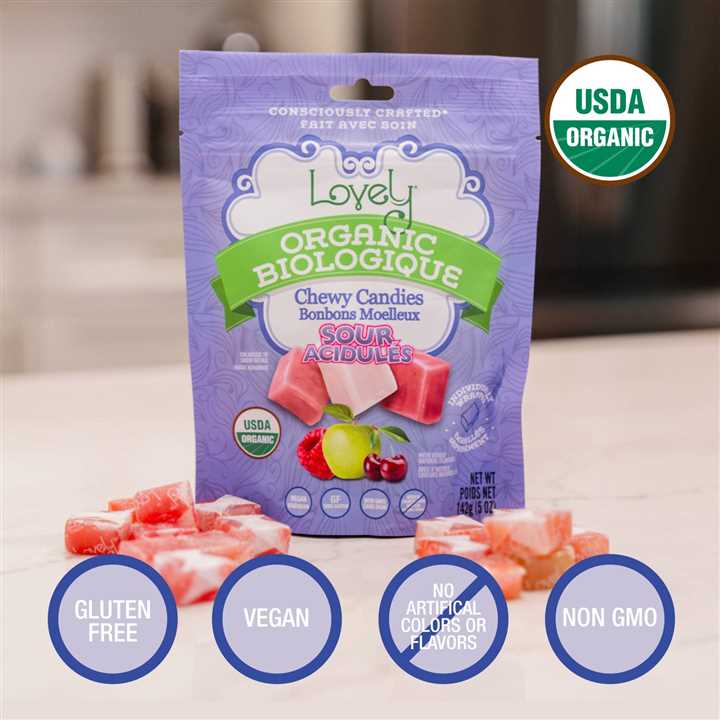Organic Sour Chewy Candies, GF, No Dyes - Market 12