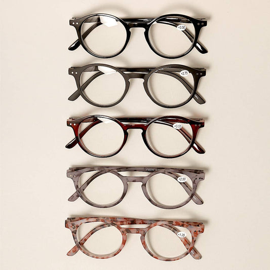 Camo Pattern Round Reading Glasses: 12 ASSORTED COLOR(random pick)