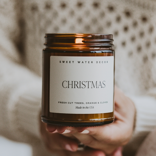 Amber Christmas 9 oz Soy Candle - Christmas Decor & Gifts