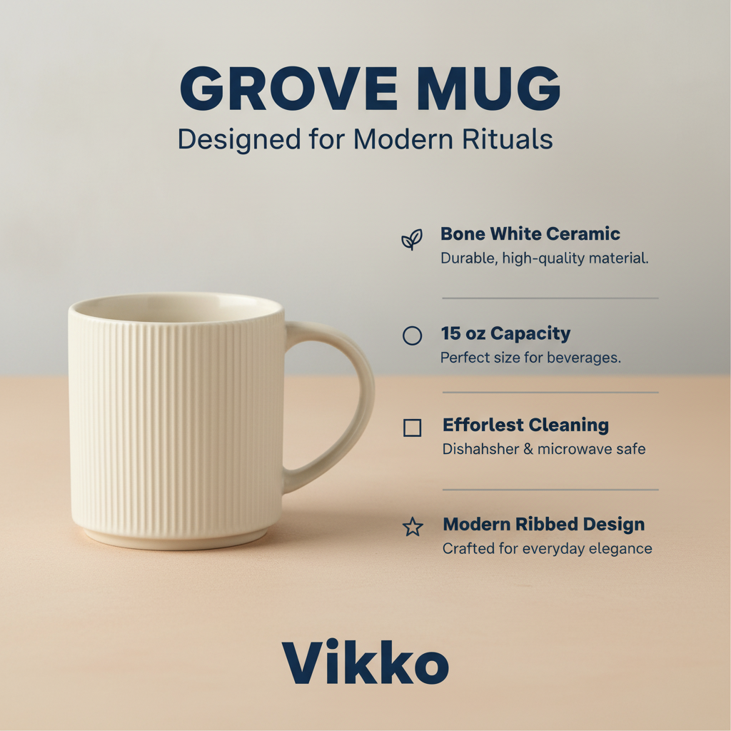 Vikko - Grove, Mug, Bone White