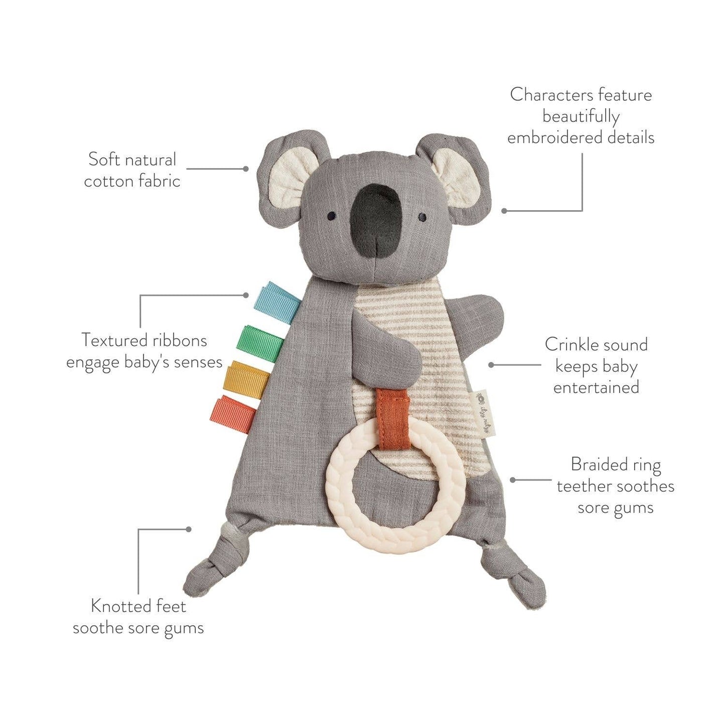 Koala Bitzy Crinkle™ Sensory Toy with Teether