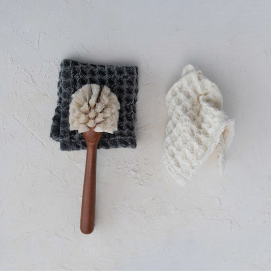 Set of 2 11.5" Cotton Waffle Weave Dish Cloth w/ Loops