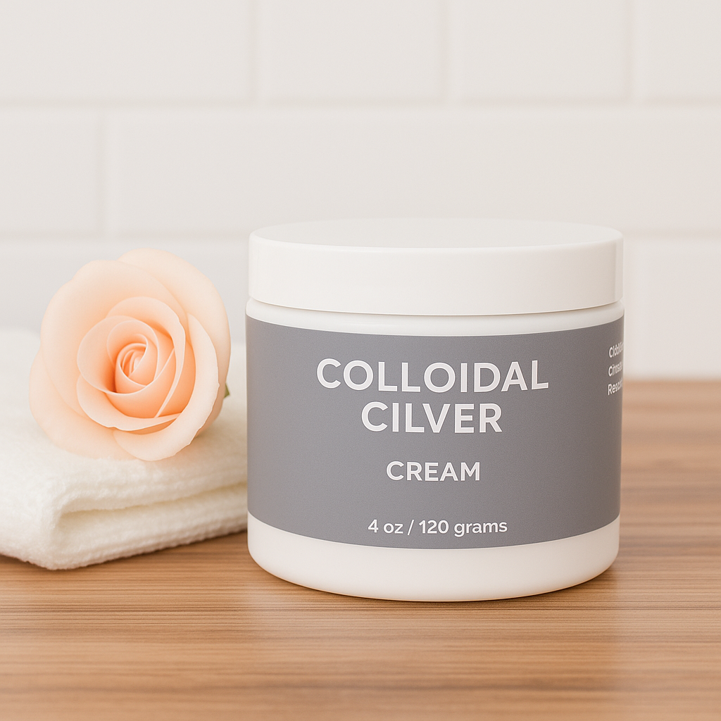 4oz Colloidal Silver Organic Cream | antibacterial + eczema: 4oz