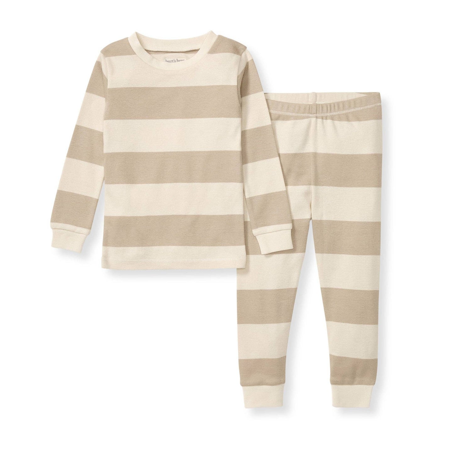 Oat Rugby Stripe infant PJ Set: Oat