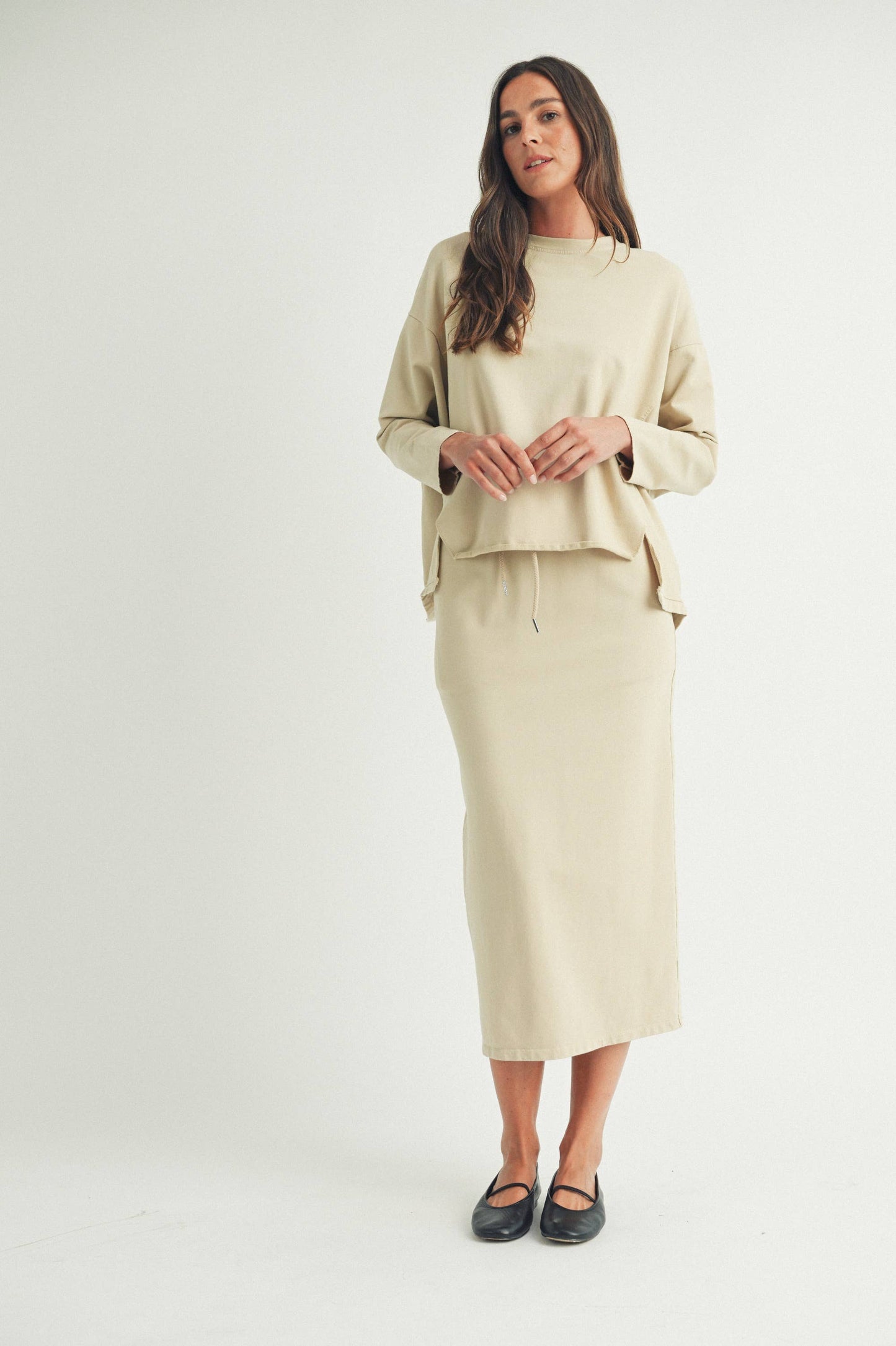 Contemporary Oversized Jersey Top in Black