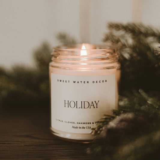 Holiday 9 oz Soy Candle - Christmas Home Decor
