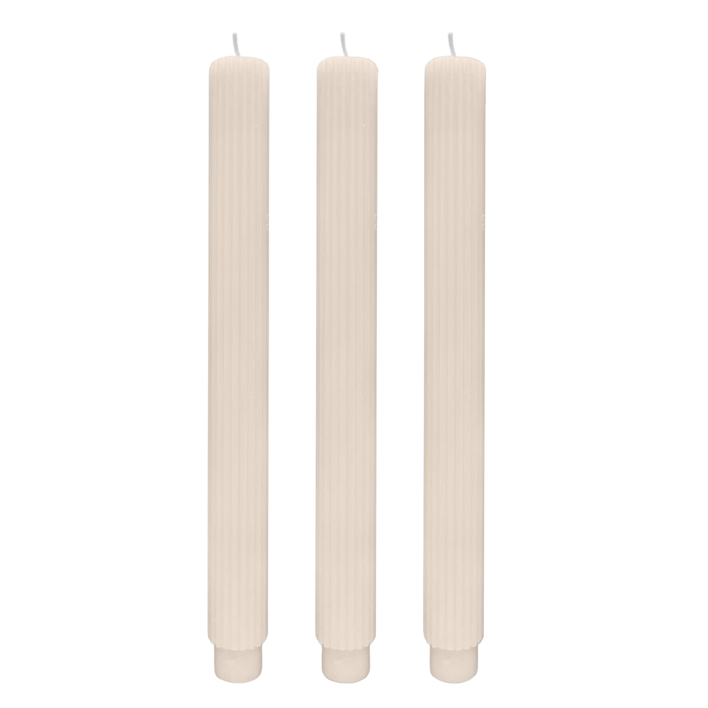 Fluted Taper Candles, Set of 3