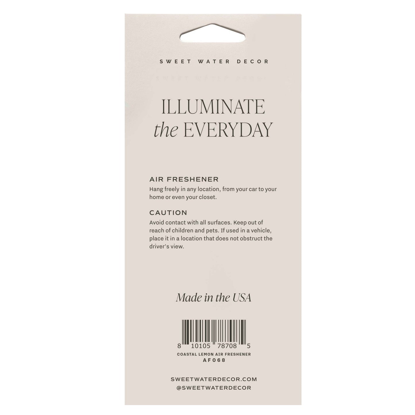 Coastal Lemon Hanging Air Freshener - Gifts