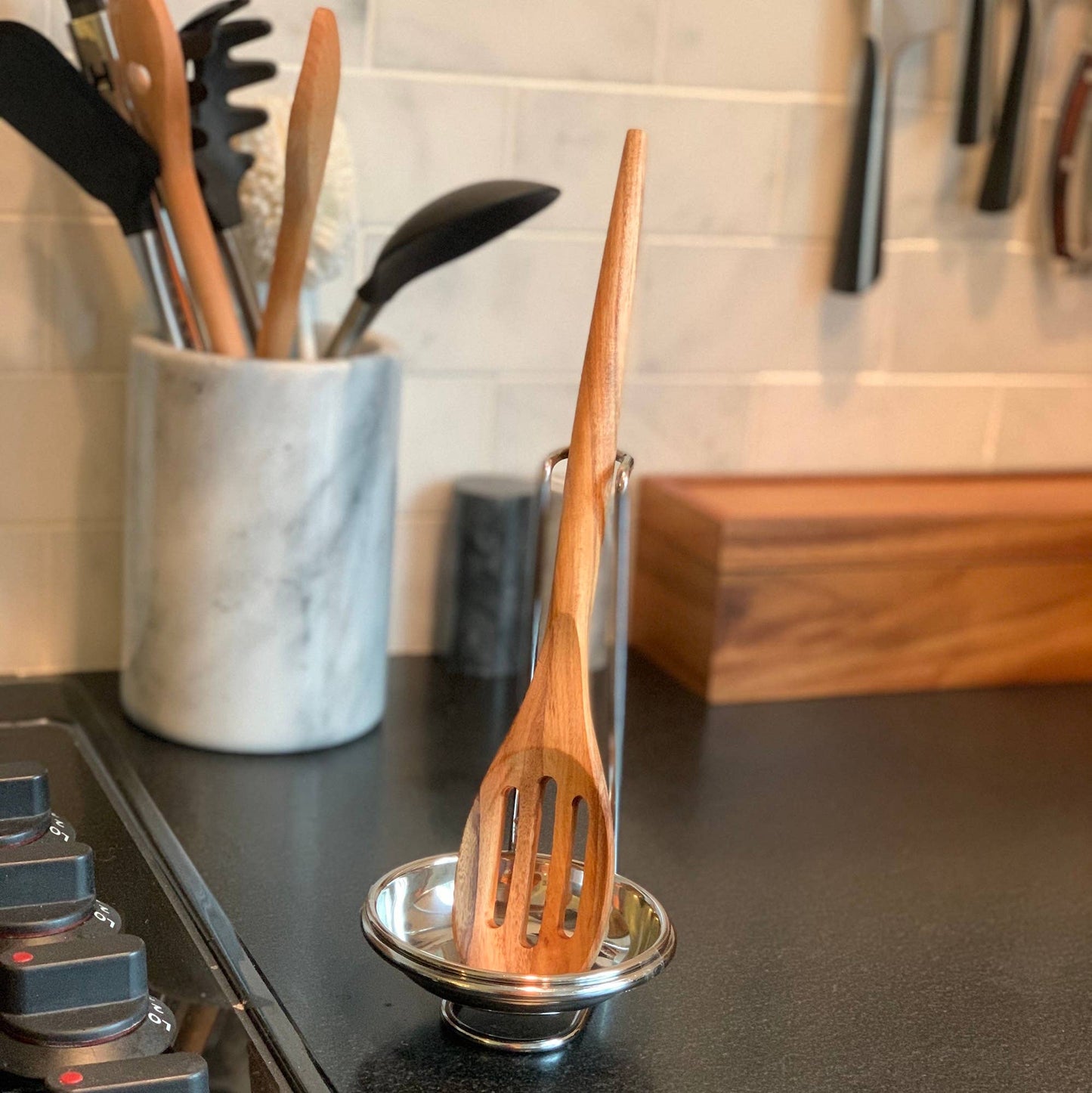 Ironwood Slotted Spoon Utensil for Cooking, Acacia, 12"