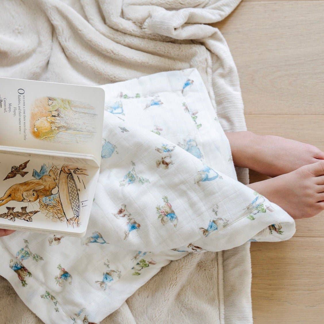 PETER RABBIT™ BAMBOO RAYON MUSLIN/LUSH MINI BLANKETS: Boy - Market 12
