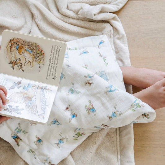 PETER RABBIT™ BAMBOO RAYON MUSLIN/LUSH MINI BLANKETS: Boy - Market 12