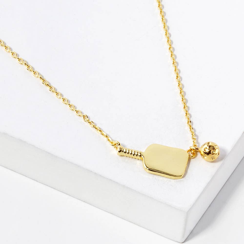 Pickleball and Paddle Pendant Necklace: RH, ONE SIZE - Market 12