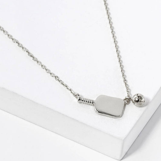Pickleball and Paddle Pendant Necklace: RH, ONE SIZE - Market 12