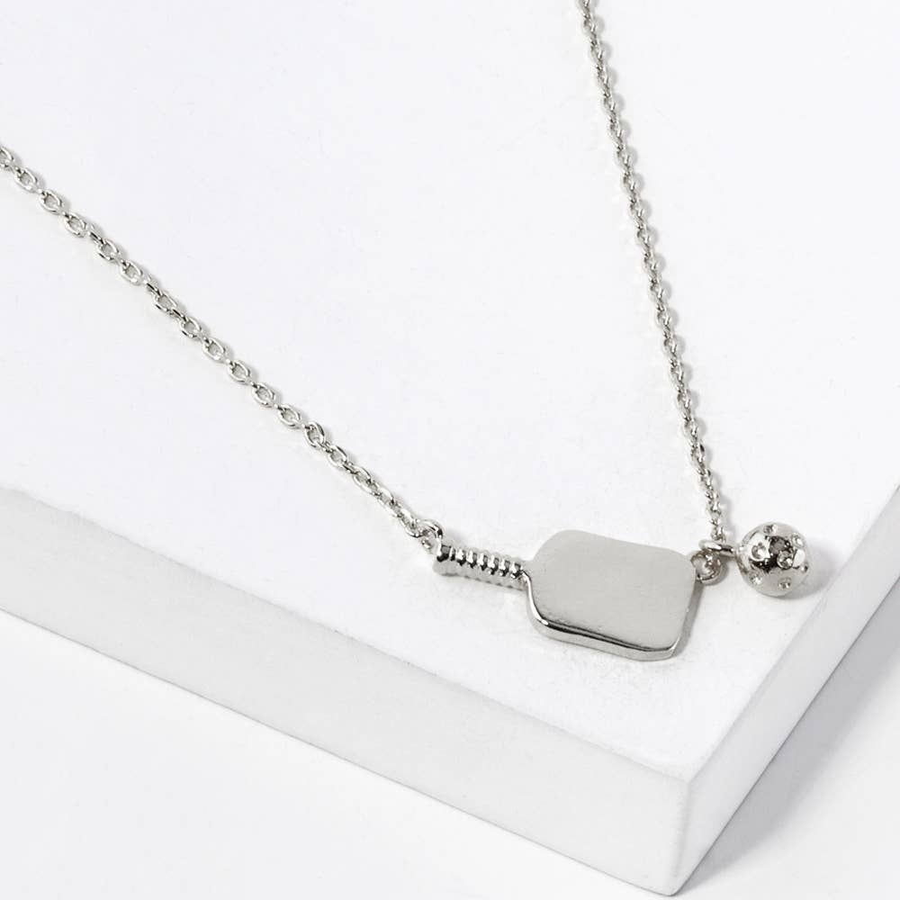 Pickleball and Paddle Pendant Necklace: RH, ONE SIZE - Market 12