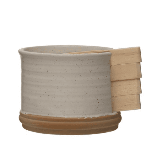 Pine Wood Tapas Plates w/ Stoneware Holder, (Each One Will Vary) - Market 12