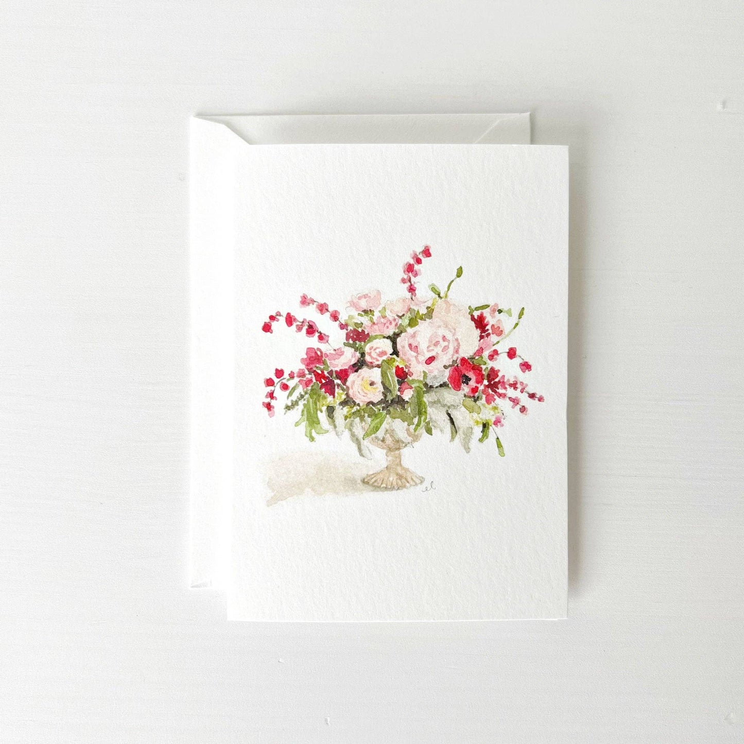 Pink bouquet mini notecard - Market 12