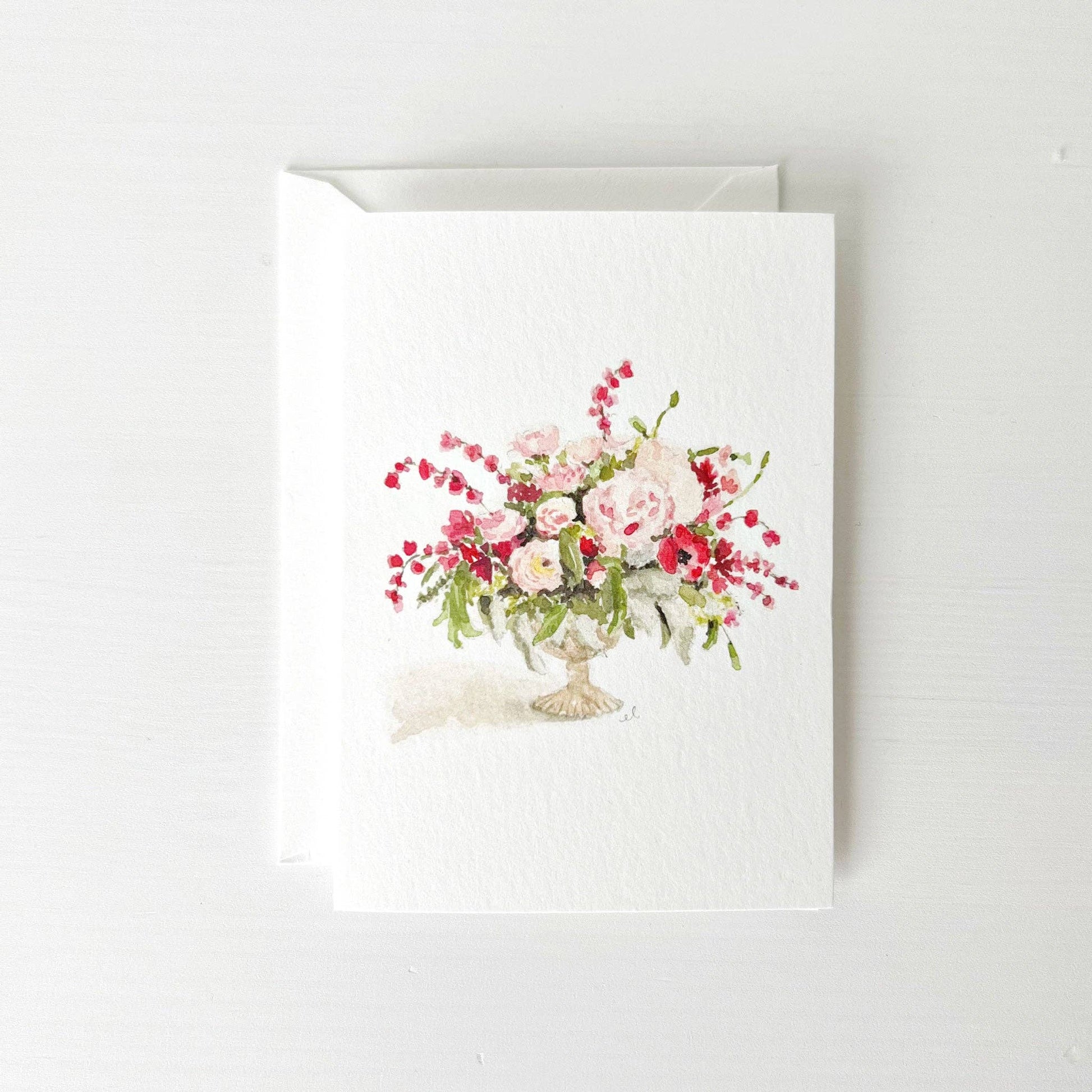 Pink bouquet mini notecard - Market 12