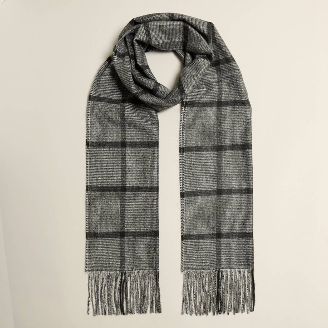 Plaid Herringbone Lightweight Cashmere Feel Scarf : 04 - 06, One size - Market 12