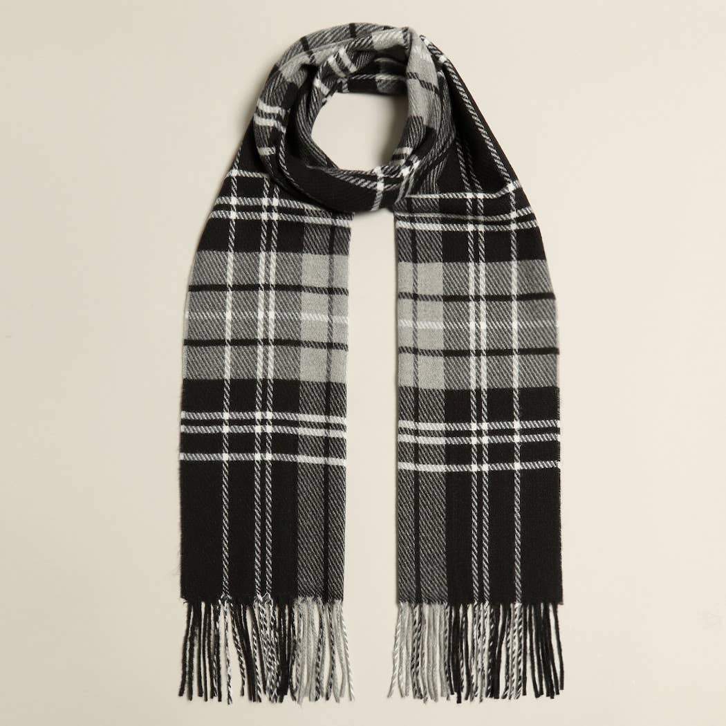 Plaid Herringbone Lightweight Cashmere Feel Scarf : 04 - 06, One size - Market 12