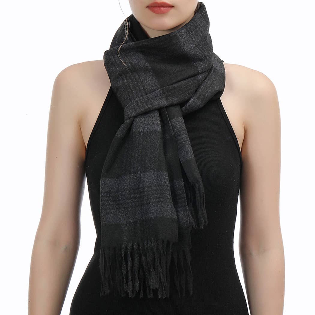 Plaid Herringbone Lightweight Cashmere Feel Scarf : 04 - 06, One size - Market 12