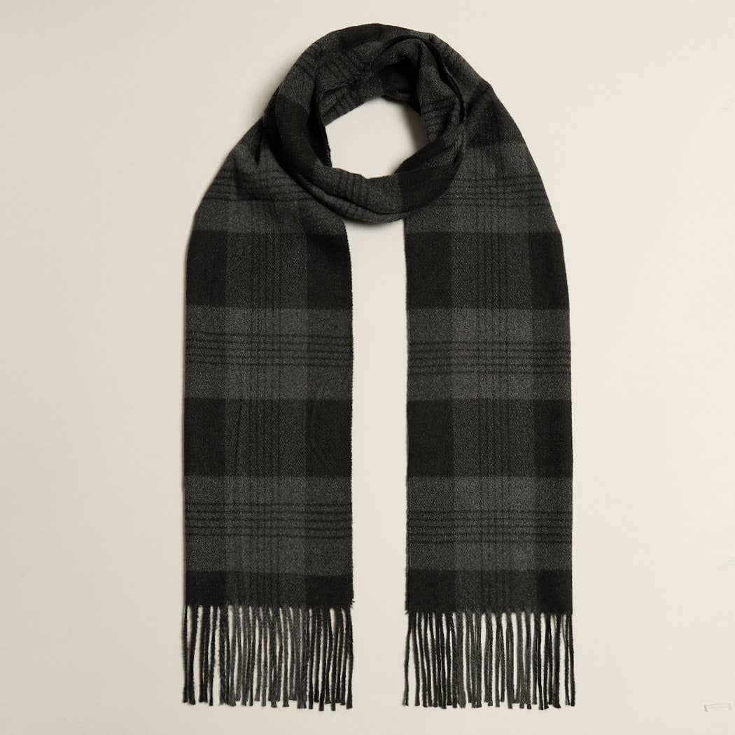 Plaid Herringbone Lightweight Cashmere Feel Scarf : 04 - 06, One size - Market 12