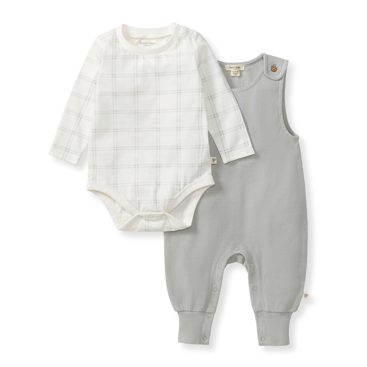 Plaid Infant Boy Jumpsuit & Bodysuit Set: Hazy - Market 12