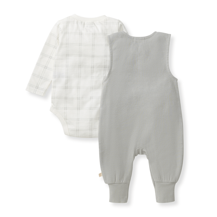 Plaid Infant Boy Jumpsuit & Bodysuit Set: Hazy - Market 12