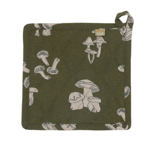 Pot Holder Trivets - Mushroom - Olive Green - Market 12