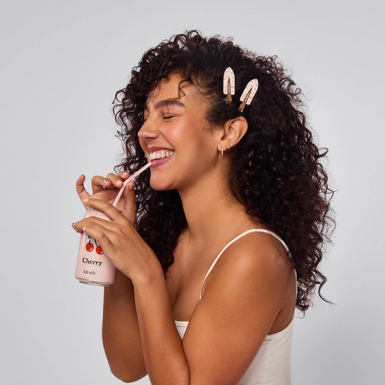 Recycled Plastic Creaseless Clips 4pc Set - Cherry Print - Market 12