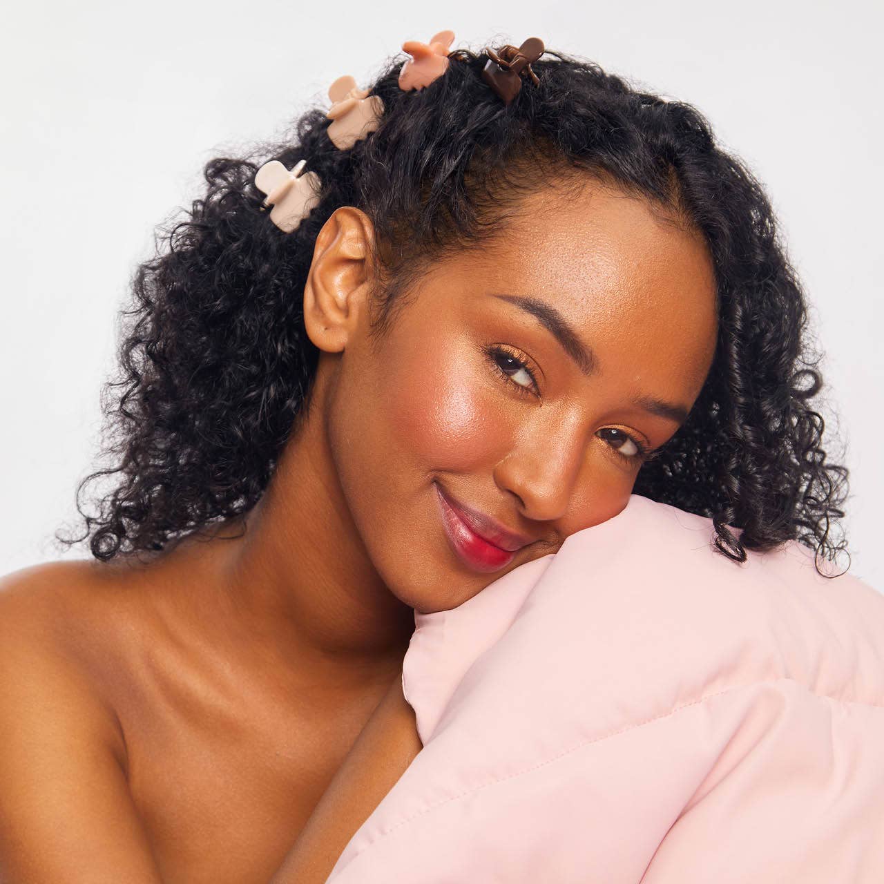 Recycled Plastic Mini Cloud Claw Clips 8pc Set - Rosewood - Market 12