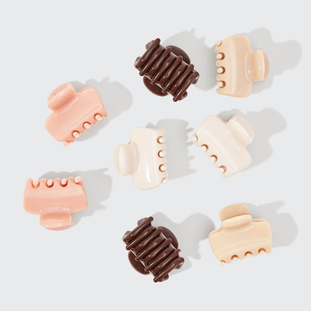 Recycled Plastic Mini Cloud Claw Clips 8pc Set - Rosewood - Market 12