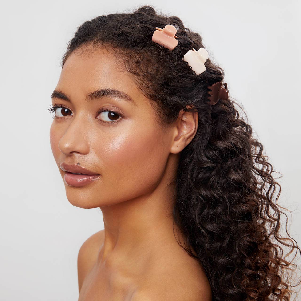 Recycled Plastic Mini Cloud Claw Clips 8pc Set - Rosewood - Market 12