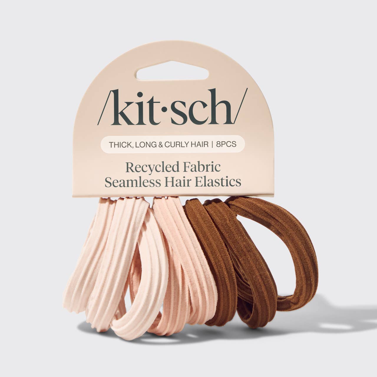 Recycled Seamless Hair Elastics 8pc Set - Rosewood - Market 12