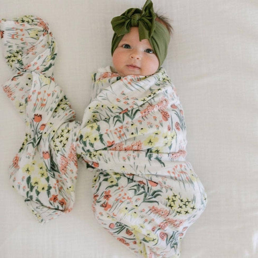 Roadside Picks Bamboo Rayon Muslin Swaddle Blanket - Market 12
