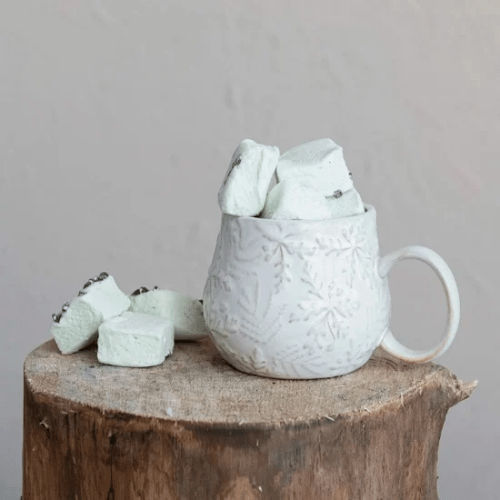 Round 16 oz. Embossed Stoneware Mug w Snowflakes - Market 12