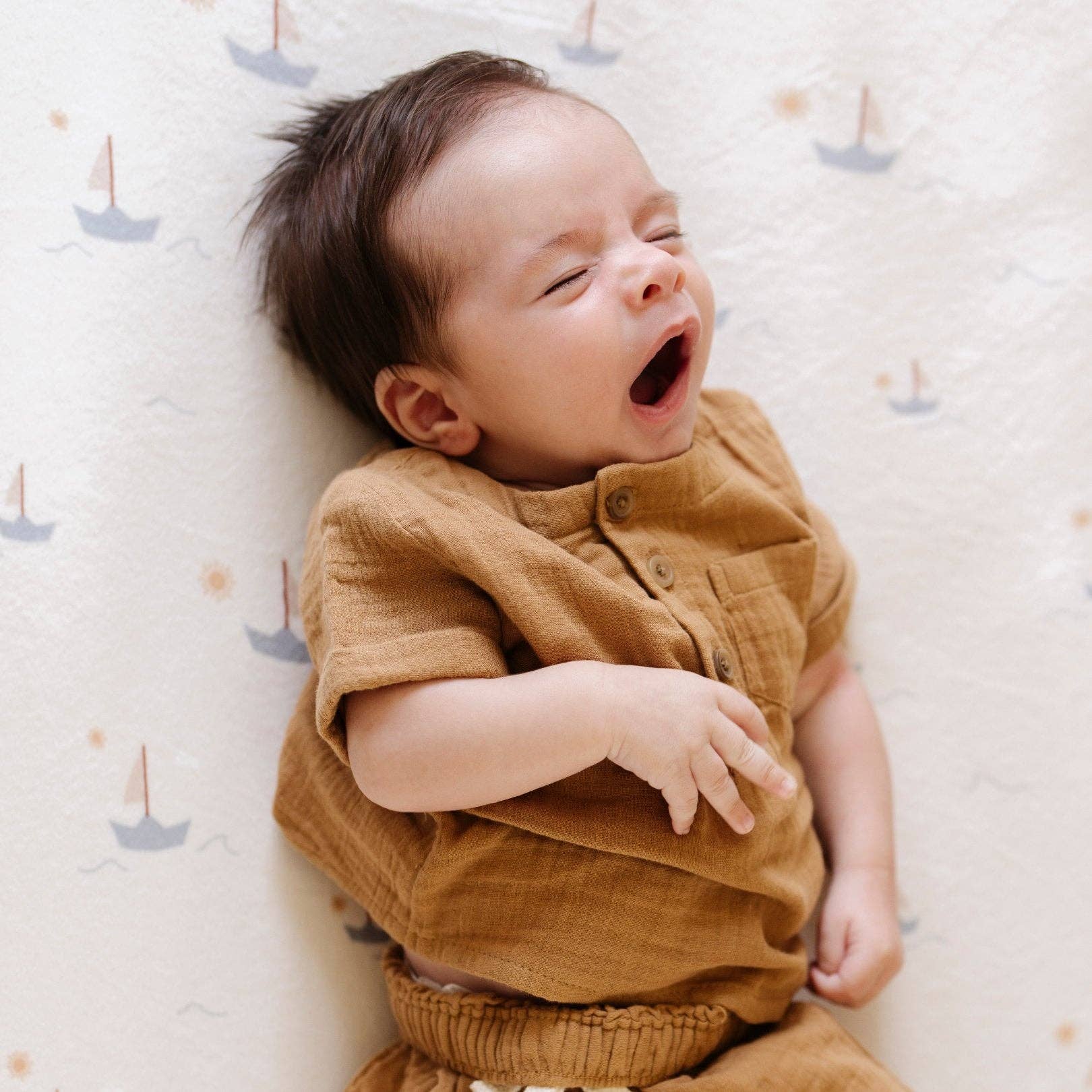 Sail Boat Minky Stretch Luxe Swaddle Blanket - Market 12