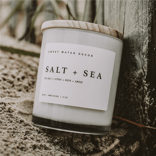 Salt + Sea 11 oz Soy Candle - Sweet Water Decor - Market 12
