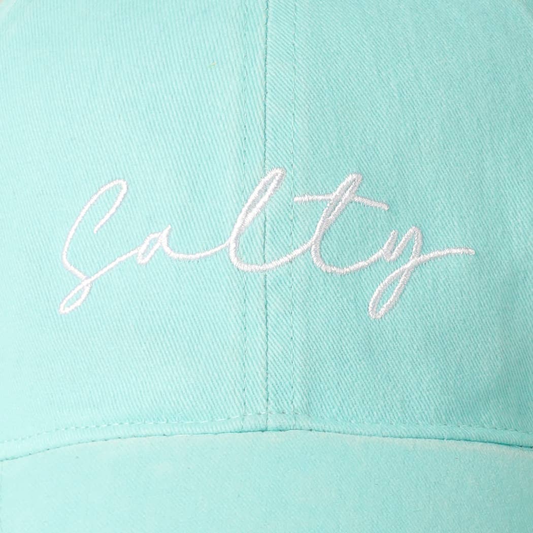Salty Lettering Embroidery Baseball Cap: CLAY, One Size - Market 12