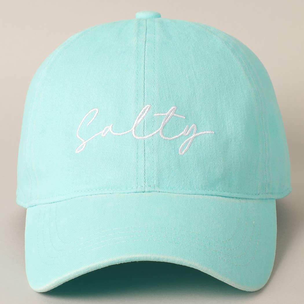 Salty Lettering Embroidery Baseball Cap: CLAY, One Size - Market 12