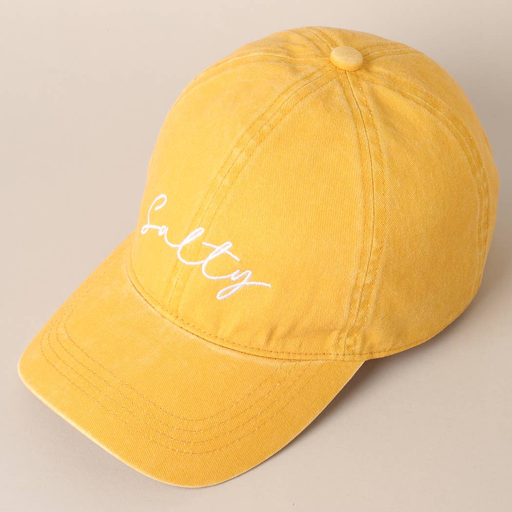 Salty Lettering Embroidery Baseball Cap: CLAY, One Size - Market 12