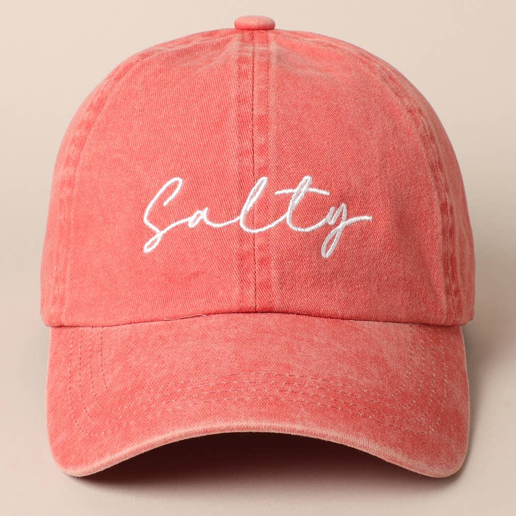 Salty Lettering Embroidery Baseball Cap: CLAY, One Size - Market 12