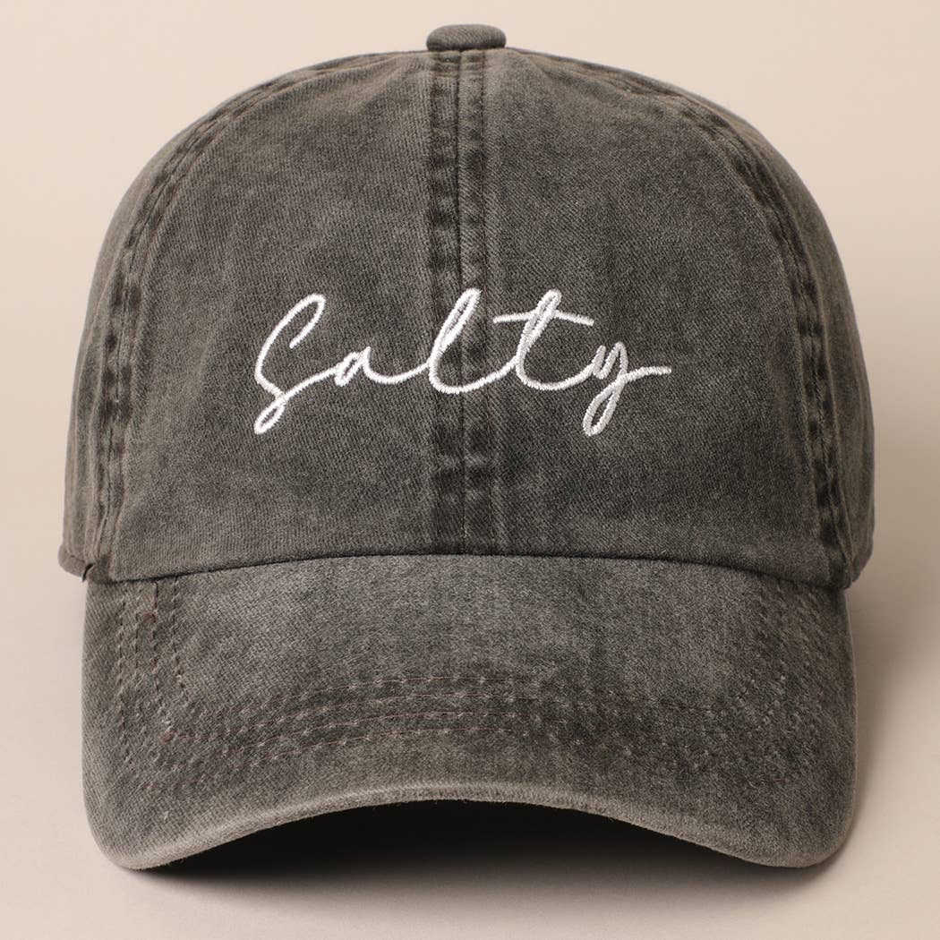 Salty Lettering Embroidery Baseball Cap: VINTAGE BLUE, One Size - Market 12