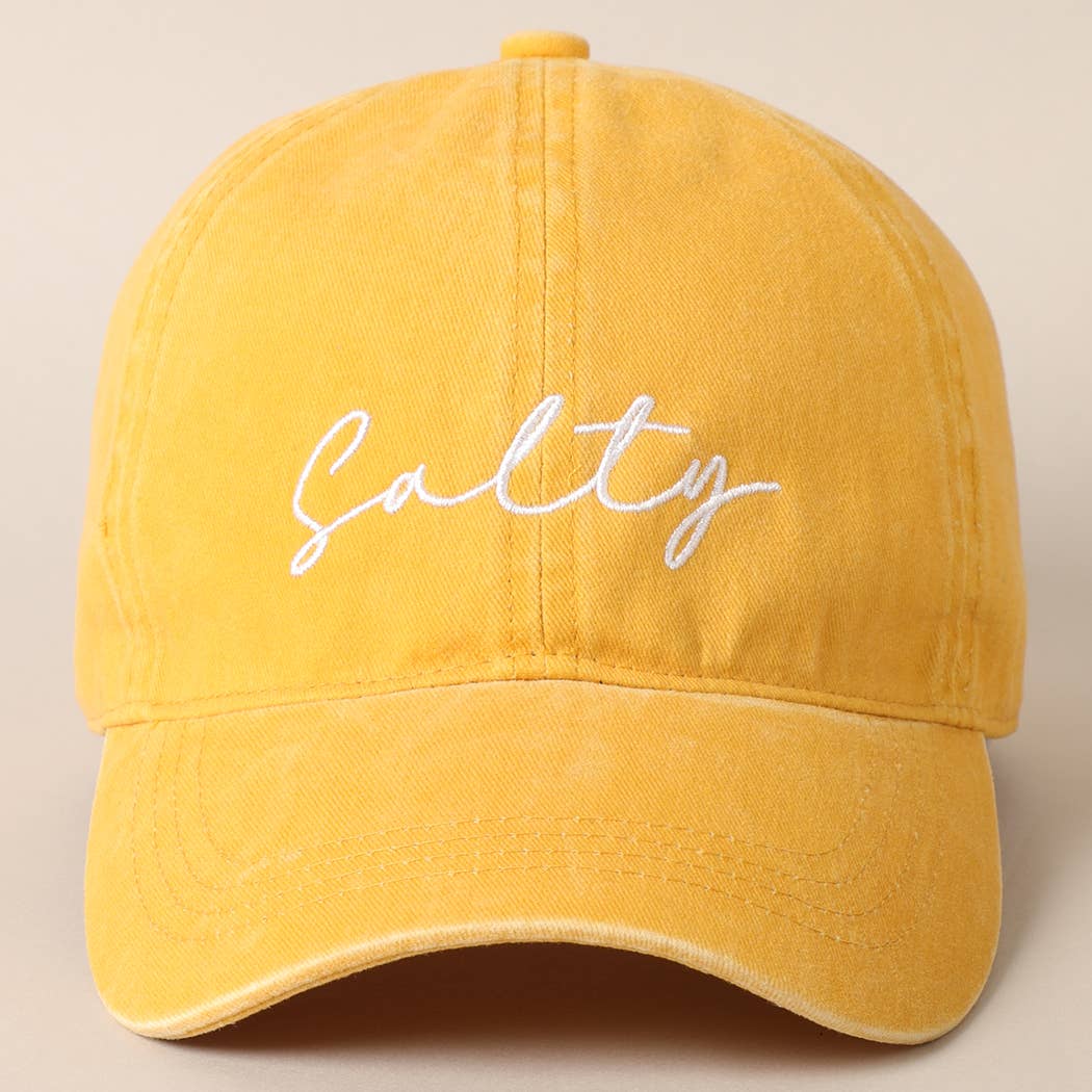 Salty Lettering Embroidery Baseball Cap: VINTAGE BLUE, One Size - Market 12